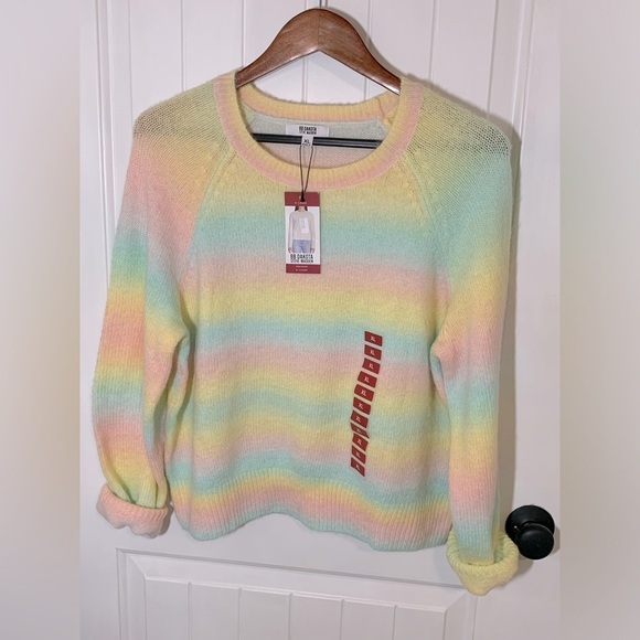 NWT BB Dakota by Steve Madden Ladies' Ombre Wool Sweater, Yellow Ombre X-Large - Picture 3 of 6